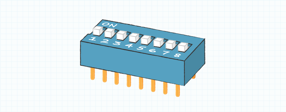 Example of a DIP switch