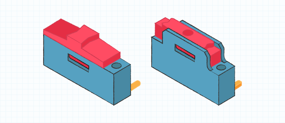 Example of slide switches with a raised or flat actuator