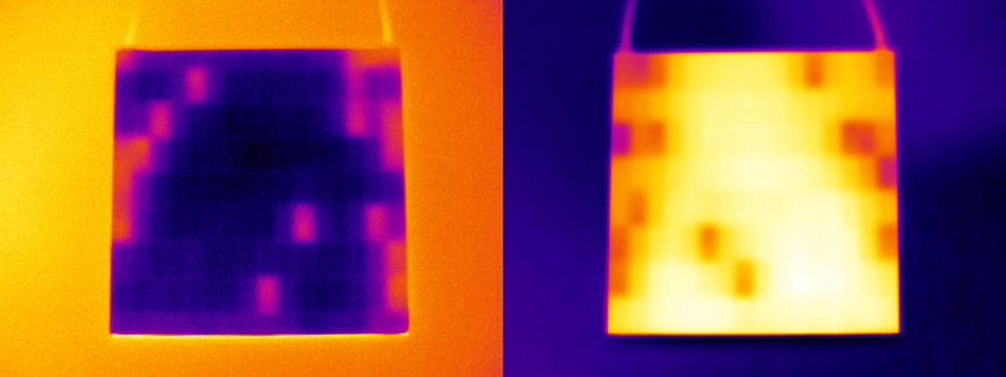 IR inspection showing uneven temperature distribution of general Peltier module