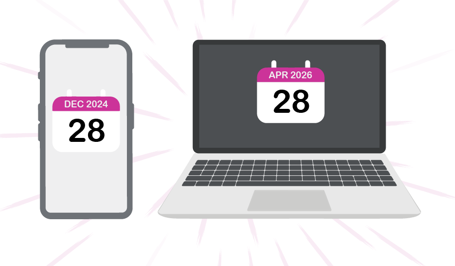 Drawing of a mobile phone and laptop displaying the key dates for USB Type C standardization in the EU