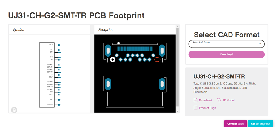 Same SkyのPCBフットプリント ビューア モジュールのスクリーンショット